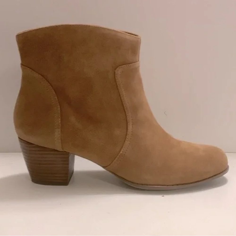 Sole Society Suede Ankle Boots, Women Tan Modern Western Bootie in Size 9.5